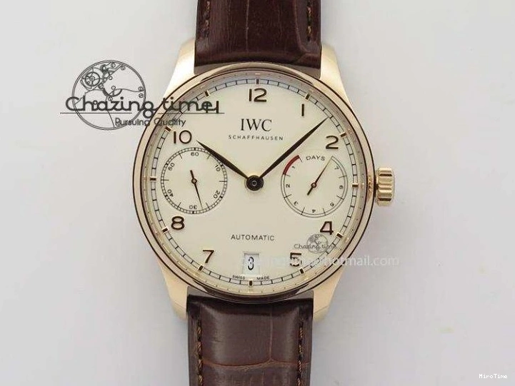 MIROTIME 0322 Portuguese IW545407 Black Dial ZF 1:1 Best Edition On Dark Blue Leather Strap DailyWear 7337